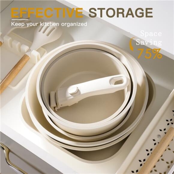 Astercook 22 Piece Pots and Pans Set Non Stick, Cookware Set with Detachable - Picture 5 of 8